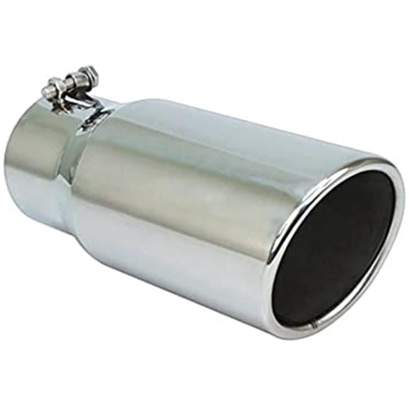 4 x 5 in. Diesel Series Round Rolled Edge Angle Cut Bolt-On Exhaust Tip