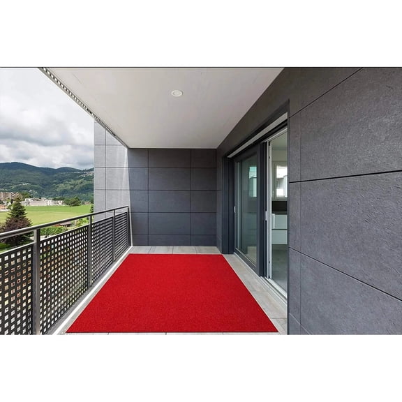Koeckritz Rugs 4' x 50' Bright Red Aisle Runner with Non-Skid Marine Backing for Events