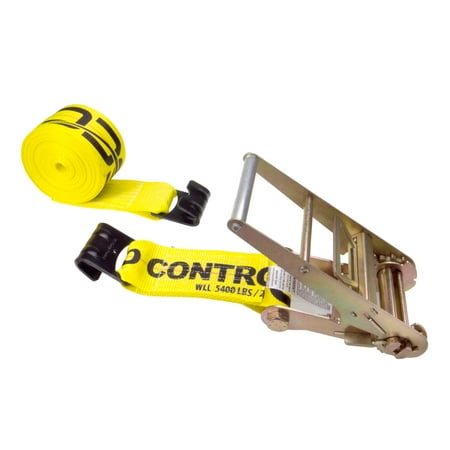 4" x 50' Yellow Ratchet Strap w/ Flat Hooks