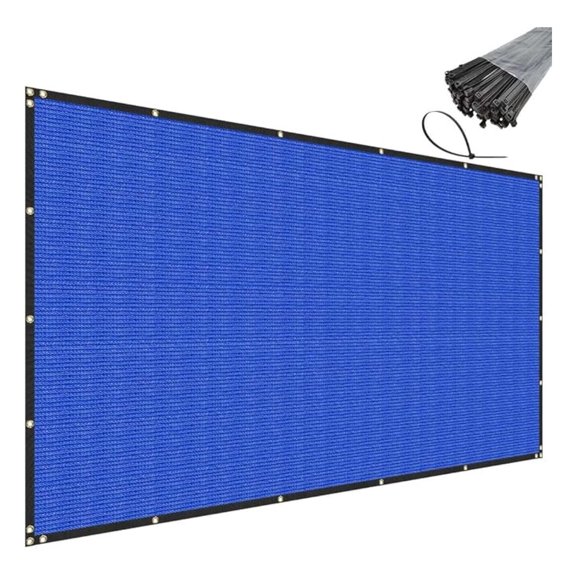 4' x 52' Blue Privacy Fence Screen Heavy Duty Windscreen Mesh Fencing Shade Fabric with Brass Grommets for Outdoor Fence Garden Patio Swimming Pool