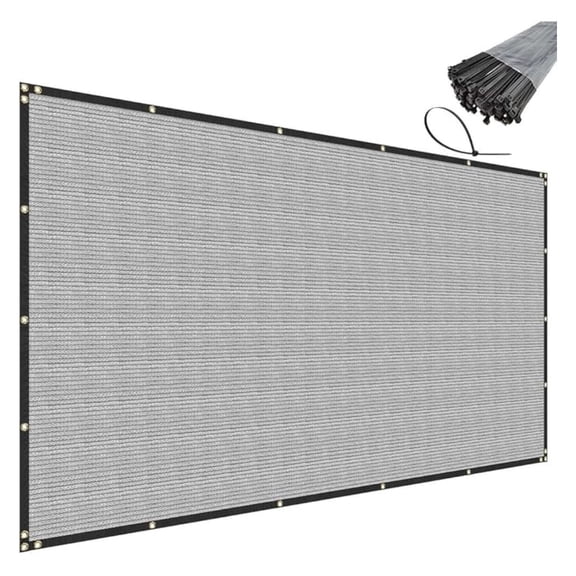4' x 54' Grey Privacy Fence Screen Heavy Duty Windscreen Mesh Fencing Shade Fabric with Brass Grommets for Outdoor Fence Garden Patio Swimming Pool