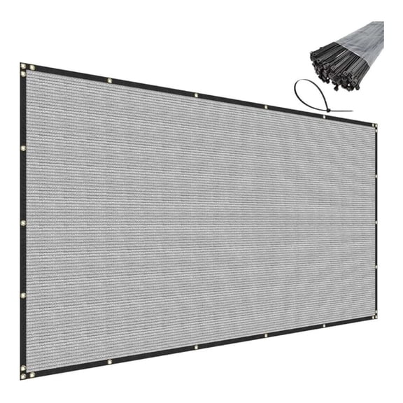4' x 54' Grey Privacy Fence Screen Heavy Duty Windscreen Mesh Fencing Shade Fabric with Brass Grommets for Outdoor Fence Garden Patio Swimming Pool
