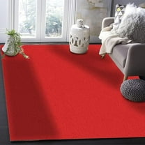 4 x 5ft Area Rugs Non-Slip Washable Rug Solid Color Red Indoor Rug Rubber Backing Floor Mats Home Decor Carpet For Living Room Dining Room Non Shedding ﻿