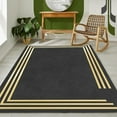 thumbnail image 1 of 4 x 5ft Gold Black Area Rug For Living Room Bedroom, Contemporary Art Rug Non-Slip Carpet Non-Shedding For Kids Nursery Room Washable Rug ﻿, 1 of 6