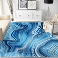 thumbnail image 1 of 4 x 5ft Teal Blue Gold Striped Pattern Area Rug, Modern Abstract Indoor Rug Non-Slip Machine Washable Carpet For Living Room Bedroom Dining Room, 1 of 6