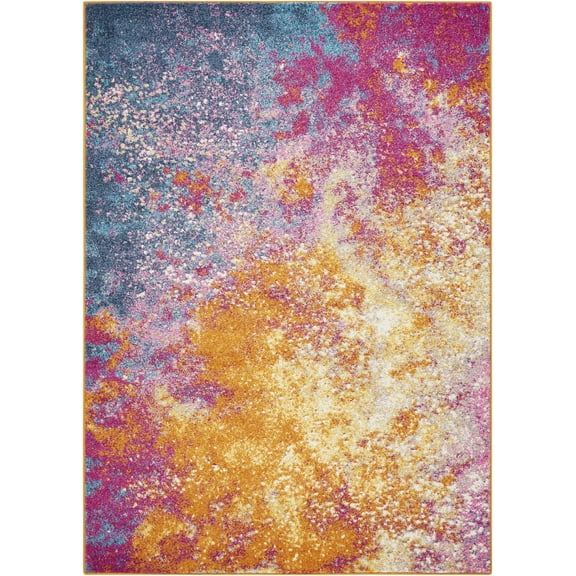 4 x 6 Abstract Brights Sunburst Area Rug