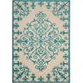 thumbnail image 1 of 4â€™ x 6â€™ Aqua Medallion Indoor Outdoor Area Rug, 1 of 4