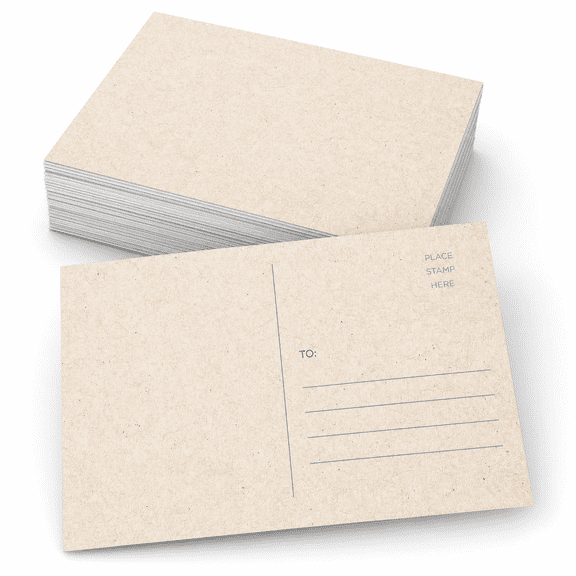 4" x 6" Blank Rustic Tan Postcard Pack, 50 Count