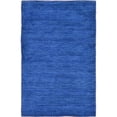 thumbnail image 1 of 4' x 6' Blue Solid Hand Knotted Rectangular Wool Area Throw Rug, 1 of 4