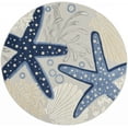thumbnail image 1 of 4â€™ Round Blue and Gray Indoor Outdoor Area Rug, 1 of 10