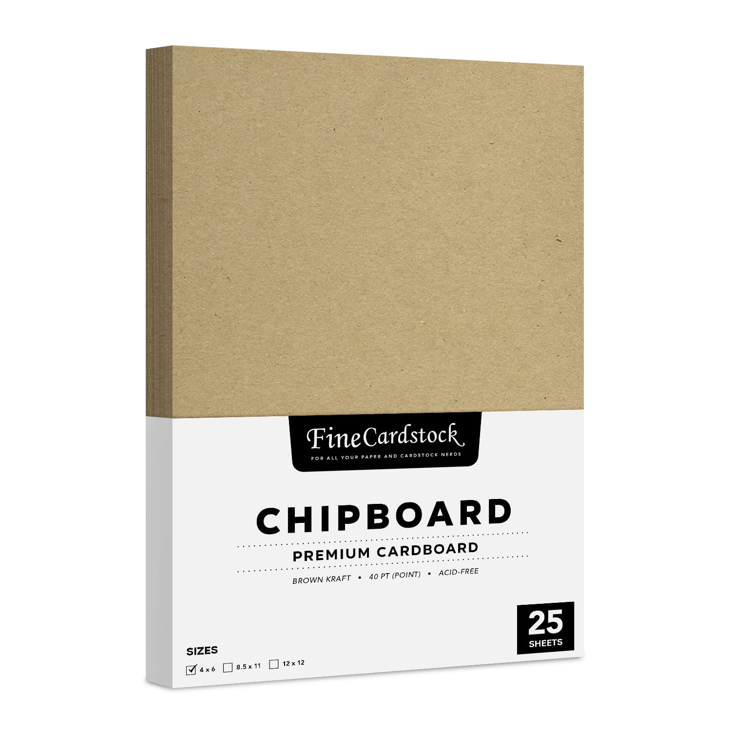 4" x 6" Chipboard Heavyweight 40 Pt (Point) Cardboard Scrapbook Sheets