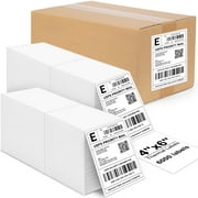 4 x 6 Direct Thermal Labels（6000 Labels）FanFold Perforated Labels ,Premium Adhesive Shipping Labels for Most Direct Thermal Printers