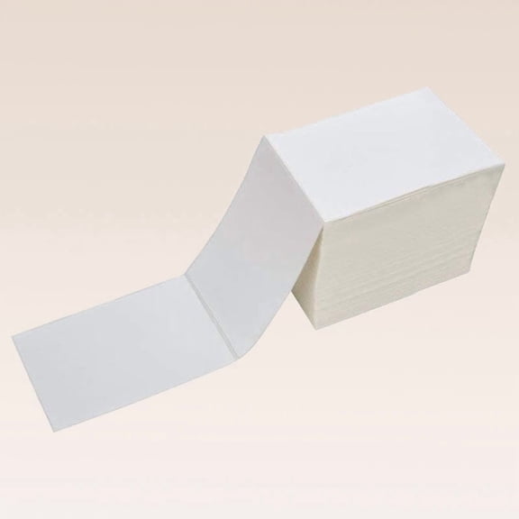 4 x 6 Direct Thermal Shipping Labels with Perforations, Pack of 500 Thermal Labels, Permanent Adhesive, White Mailing Fanfold Label for Thermal Printer