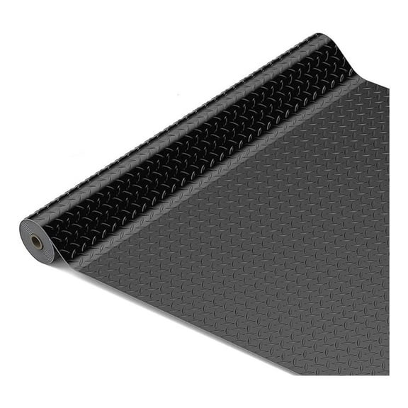 4 x 6 FT Garage Floor Mat, Heavy Duty Plate Rubber Parking Mat  Waterproof, Oil-Resistant, Anti-Slip Flooring Roll for Under Car, Home Garage or Workshop,1/8" Thick