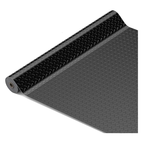 4 x 6 FT Garage Floor Mat, Heavy Duty Plate Rubber Parking Mat  Waterproof, Oil-Resistant, Anti-Slip Flooring Roll for Under Car, Home Garage or Workshop,1/8" Thick