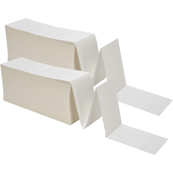 4 x 6 Fan-fold Thermal Shipping Labels, Direct Thermal Labels for Thermal Printer Compatible Zebra Rollo, Mailing Labels Thermal Printer Paper 4x6 Perforated, 4 Stacks (Pack of 2000 Labels)