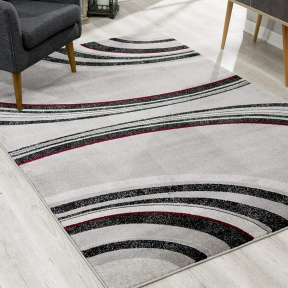 4â€™ x 6â€™ Gray Modern Geometric Area Rug