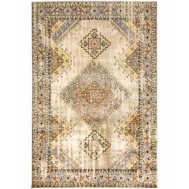 4â€™ x 6â€™ Gray and Beige Aztec Pattern Area Rug