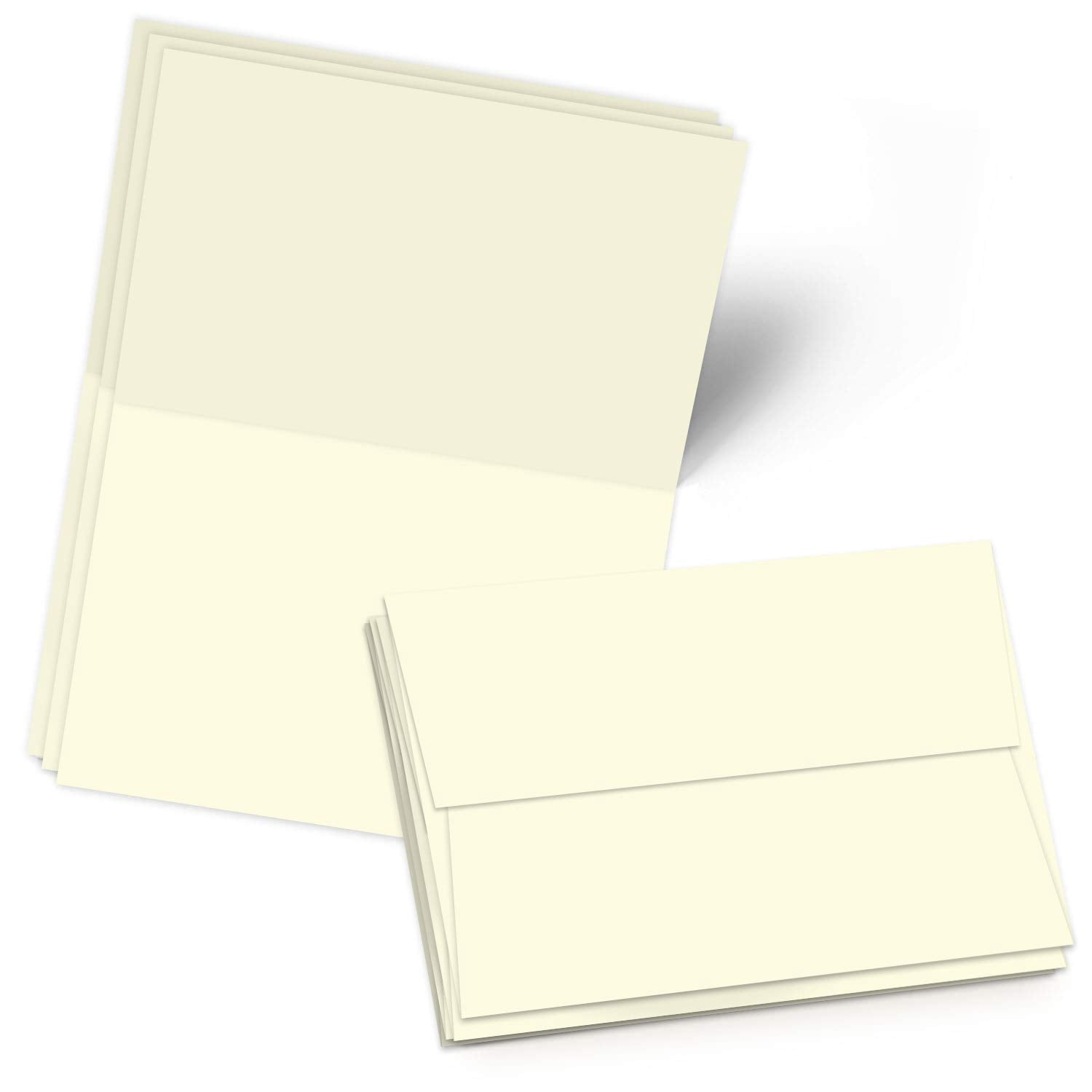 4" x 6" Half Fold Blank Cream Greeting Cards – Great for Holiday Greetings, Wedding Invitations, Thank You Cards, Announcements – 25 Cards and Envelopes Per Pack