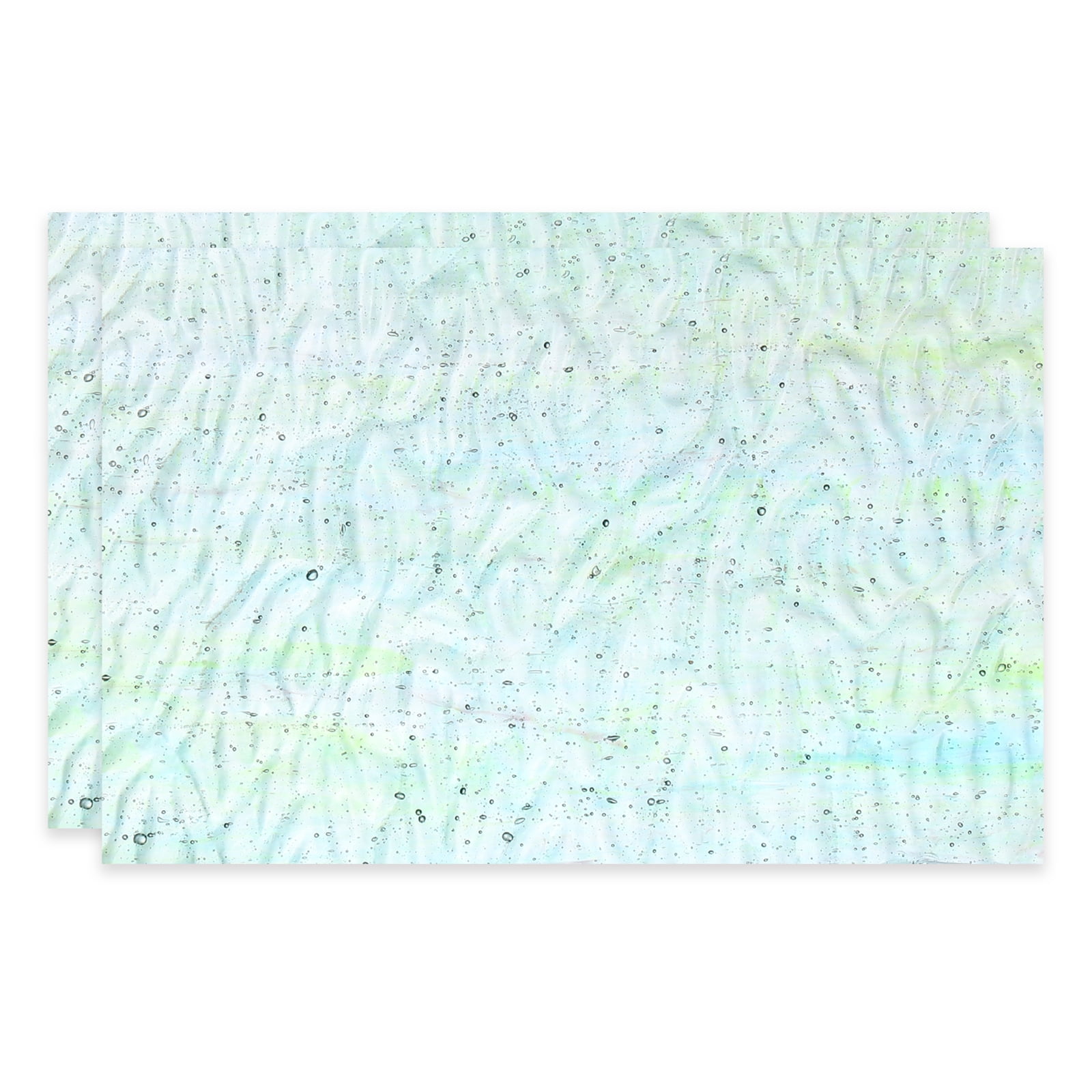 4 x 6 Inch Transparent Stained Glass Sheets, 2 Sheets Mosaic Glass Variety Pack Tiles for Art Supplies Crafts Projects, Blue Waves