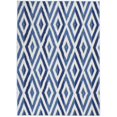 thumbnail image 1 of 4â€™ x 6â€™ Ivory and Blue Diamond Area Rug, 1 of 15