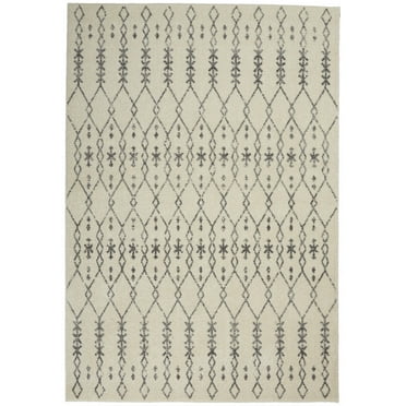 4â€™ x 6â€™ Ivory and Gray Geometric Area Rug