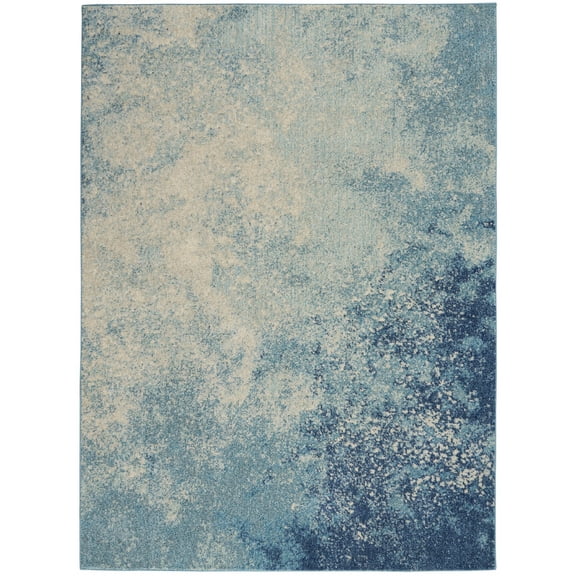 4’ x 6’ Light Blue and Ivory Abstract Sky Area Rug