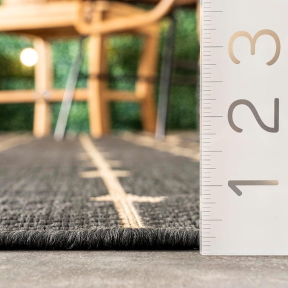 4' x 6' Outdoor Performance Area Rug, Stain Resistant, Weather Resistant, High Traffic, , Balcony, Outside, Kiernan Charcoal