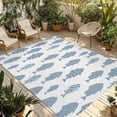 thumbnail image 1 of 4' x 6' Outdoor Rug, Abstract Art Fish Blue Outdoor Washable Rug Large Floor Carpet, Coastal Ocean Summer Marine Life Non Shedding Area Rug for Outside Patio RV Porch Deck Balcony Camping Living Room, 1 of 9