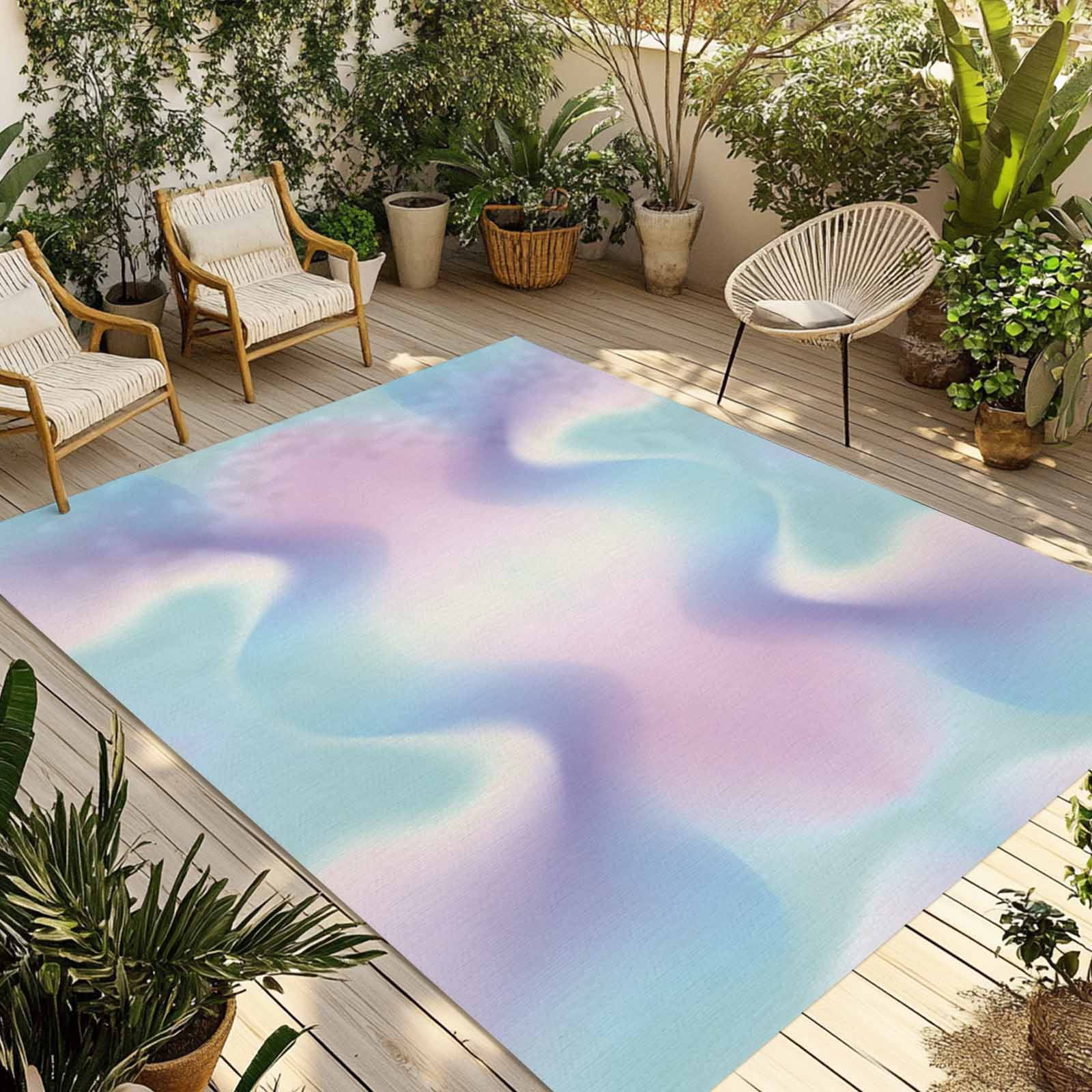 Abstract Rug Minimalistic 4' x 6' Outdoor Rug, Abstract Minimalistic, Outdoor Washable Rug Large ...