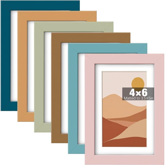 4 x 6 Picture Frame Set of 6, Boho Colorful Photo Frames