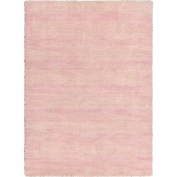 4' x 6' Pink Solid Hand Knotted Rectangular Wool Area Throw Rug