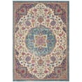 thumbnail image 1 of 4â€™ x 6â€™ Pink and Blue Floral Medallion Area Rug, 1 of 7