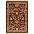 thumbnail image 1 of 4' x 6' Red and Beige Farmhouse Border Rectangular Area Throw Rug, 1 of 8