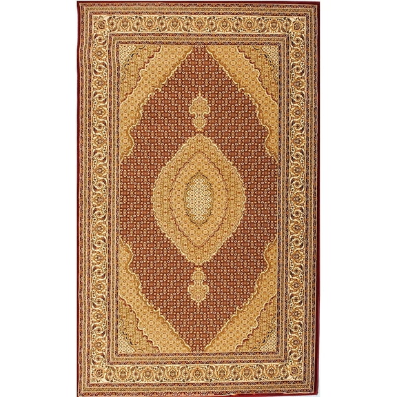 4’ x 6’ Red and Beige Medallion Area Rug