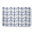 thumbnail image 1 of 4' x 6' Simply Daisy Anchor Pattern Beach Style Chenille Area Rug, Nautical Navy, 1 of 5