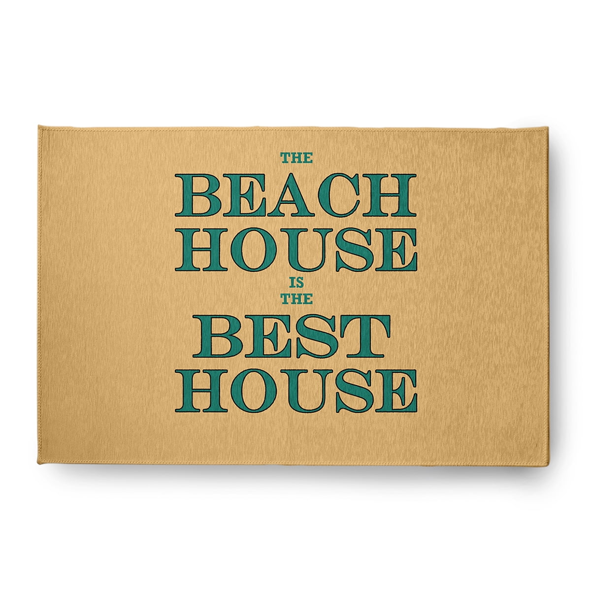 4' x 6' Simply Daisy Beach House Best House Beach Style Chenille Area Rug, Kelly Green