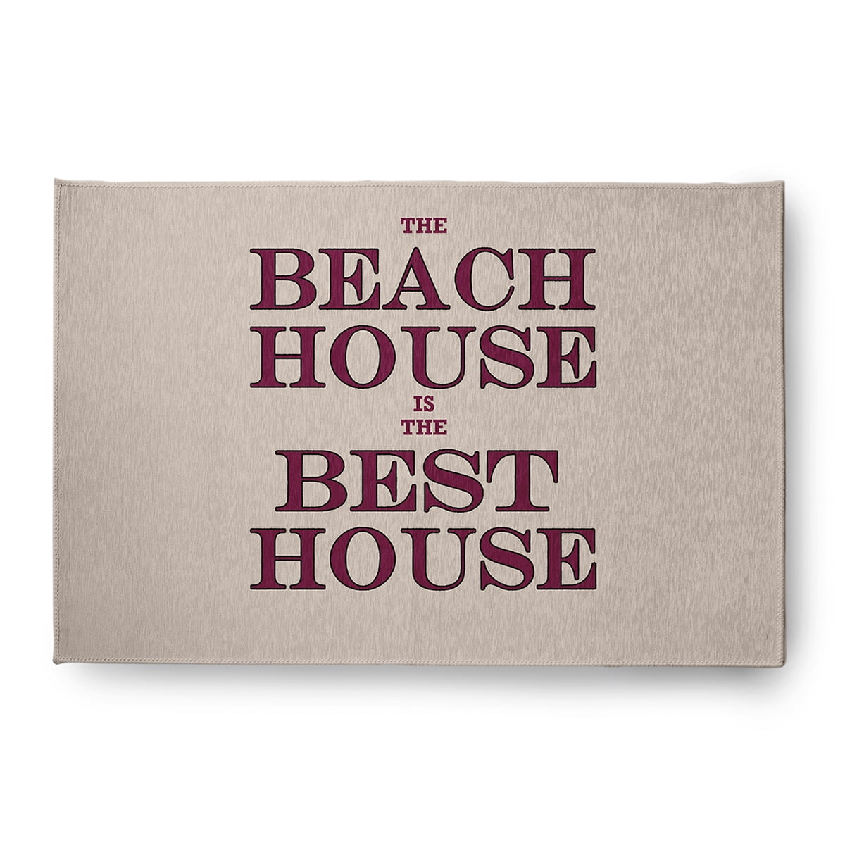 4' x 6' Simply Daisy Beach House Best House Beach Style Chenille Area Rug, Maroon Red