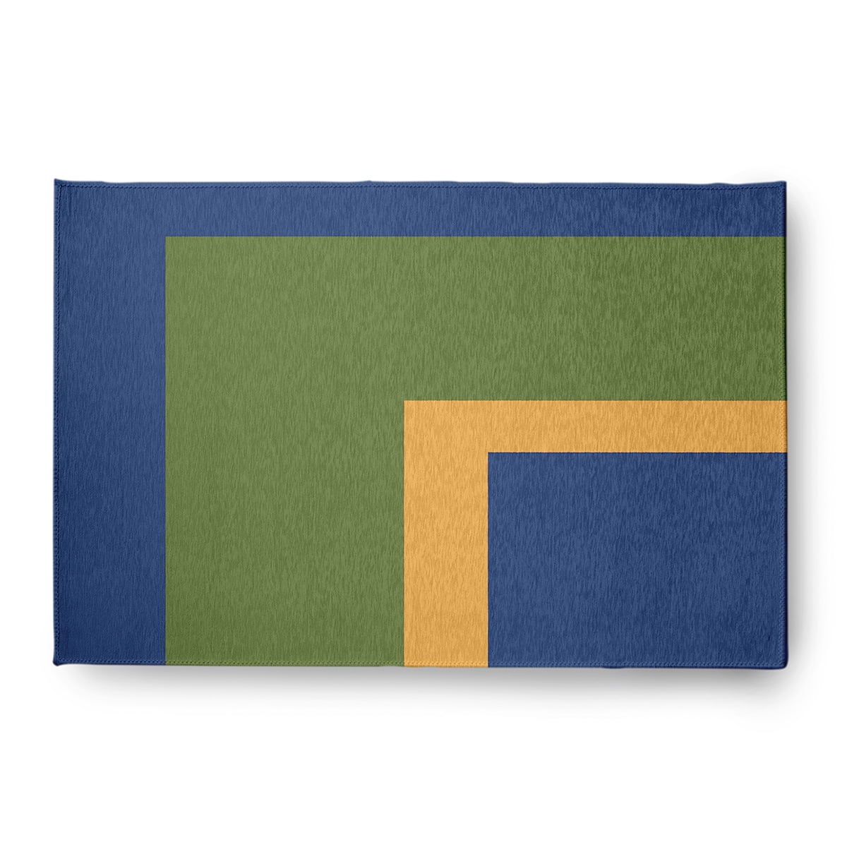 4' x 6' Simply Daisy Bold Blocks Modern & Contemporary Chenille Area Rug, Nautical Navy