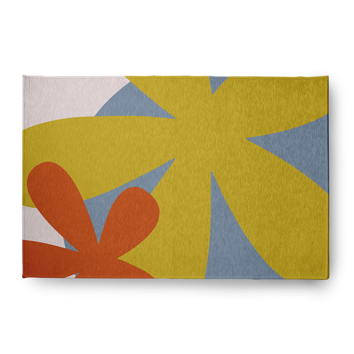 4' x 6' Simply Daisy Bold Flowers Modern & Contemporary Chenille Area Rug, Mustard Yellow