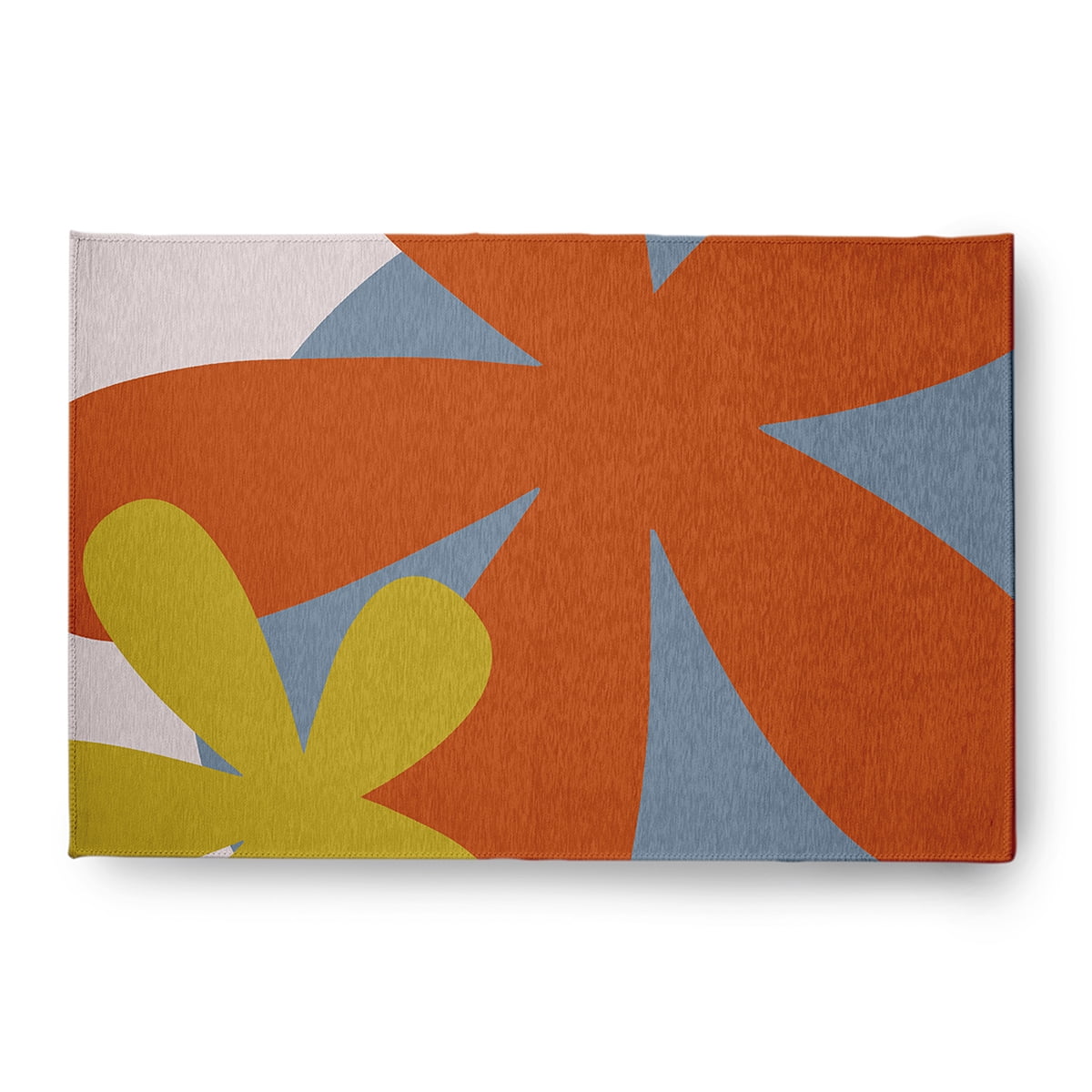 4' x 6' Simply Daisy Bold Flowers Modern & Contemporary Chenille Area Rug, Perfect Orange