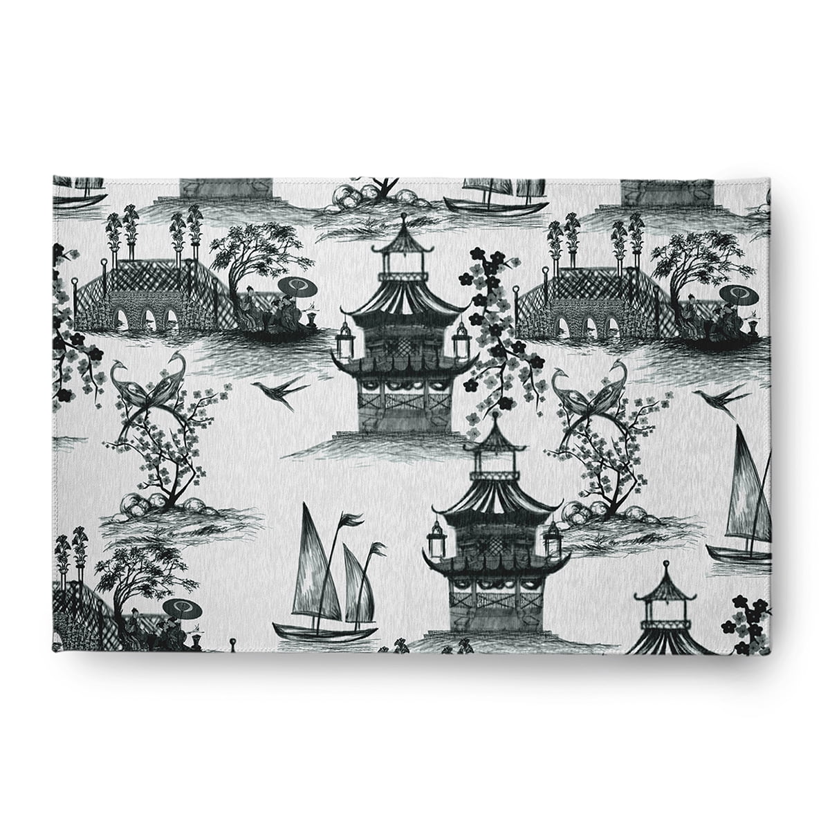4' x 6' Simply Daisy China Old Oriental Chenille Area Rug, Black
