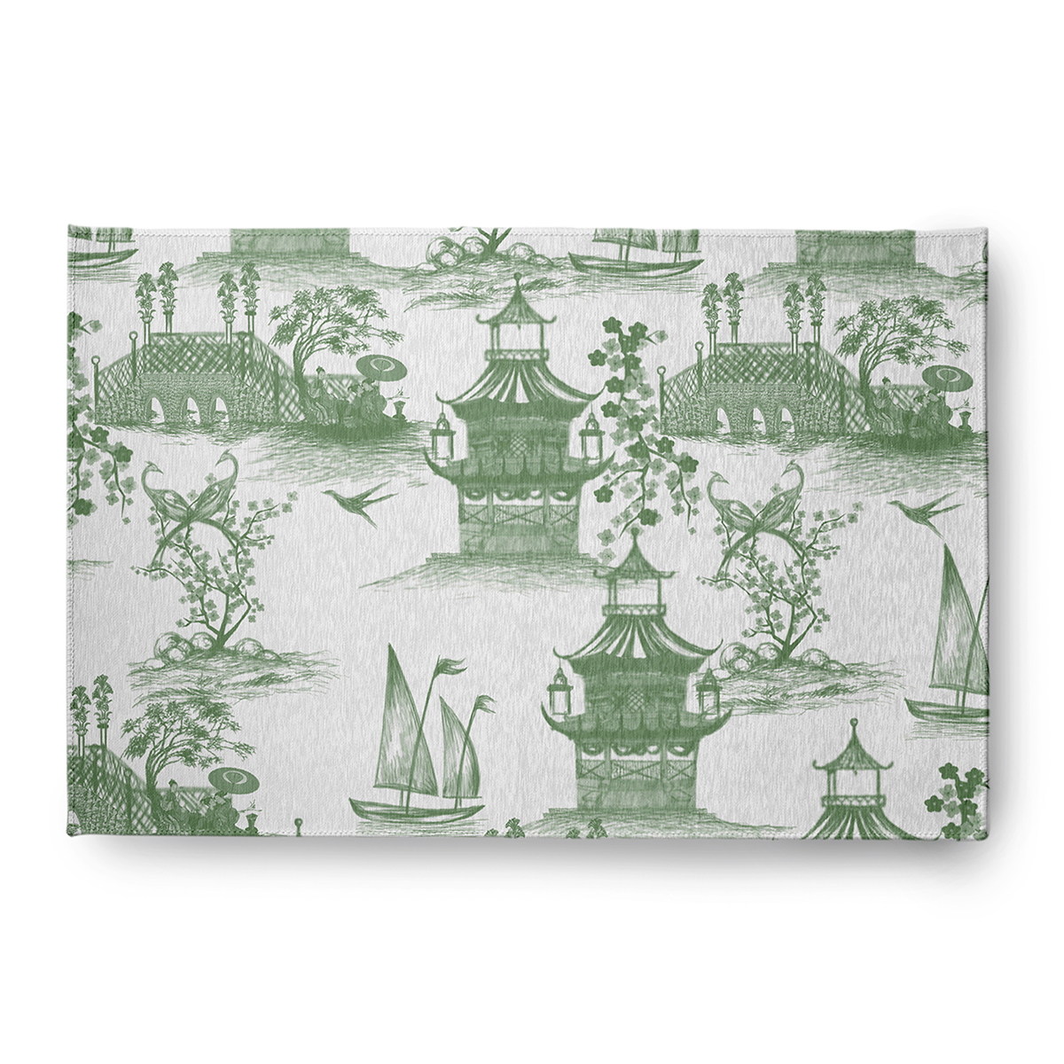 4' x 6' Simply Daisy China Old Oriental Chenille Area Rug, Green
