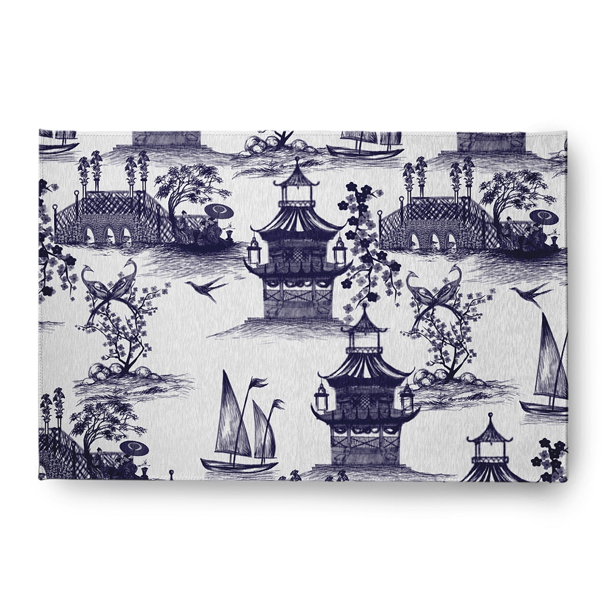 4' x 6' Simply Daisy China Old Oriental Chenille Area Rug, Navy