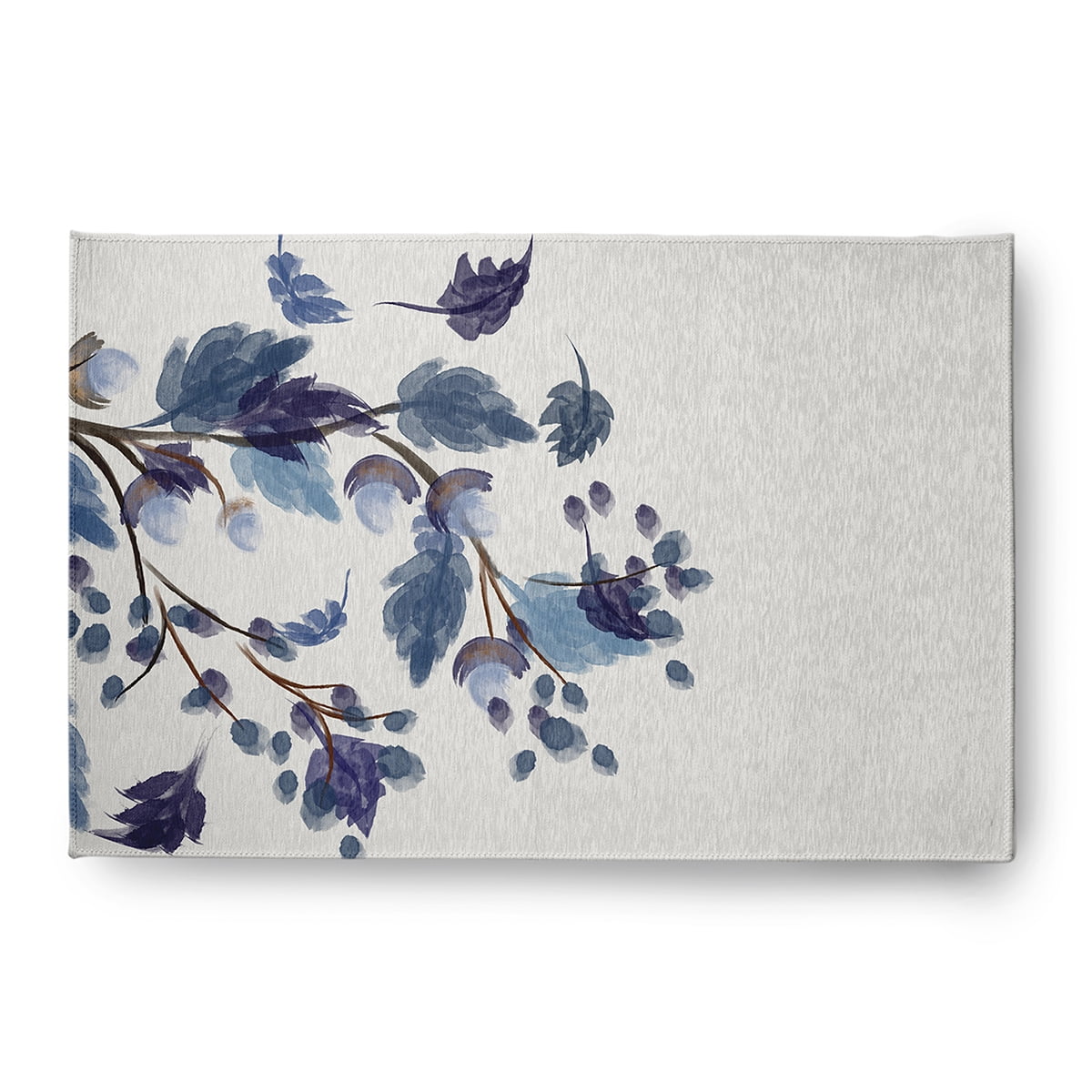 4' x 6' Simply Daisy Colorful Leaves Cabin & Lodge Chenille Area Rug, Blue