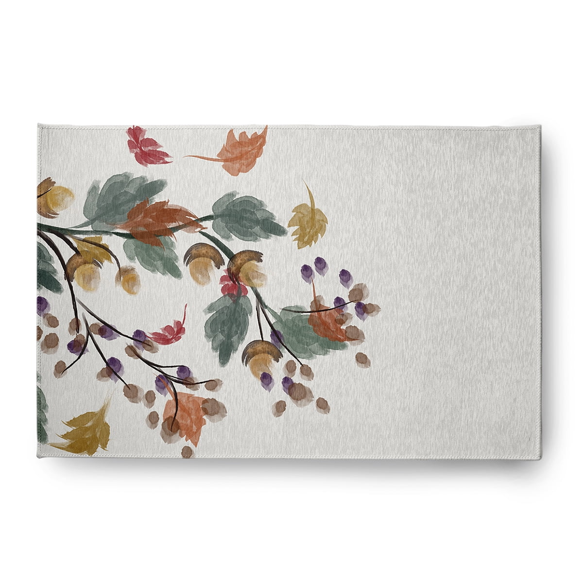 4' x 6' Simply Daisy Colorful Leaves Cabin & Lodge Chenille Area Rug, Orange