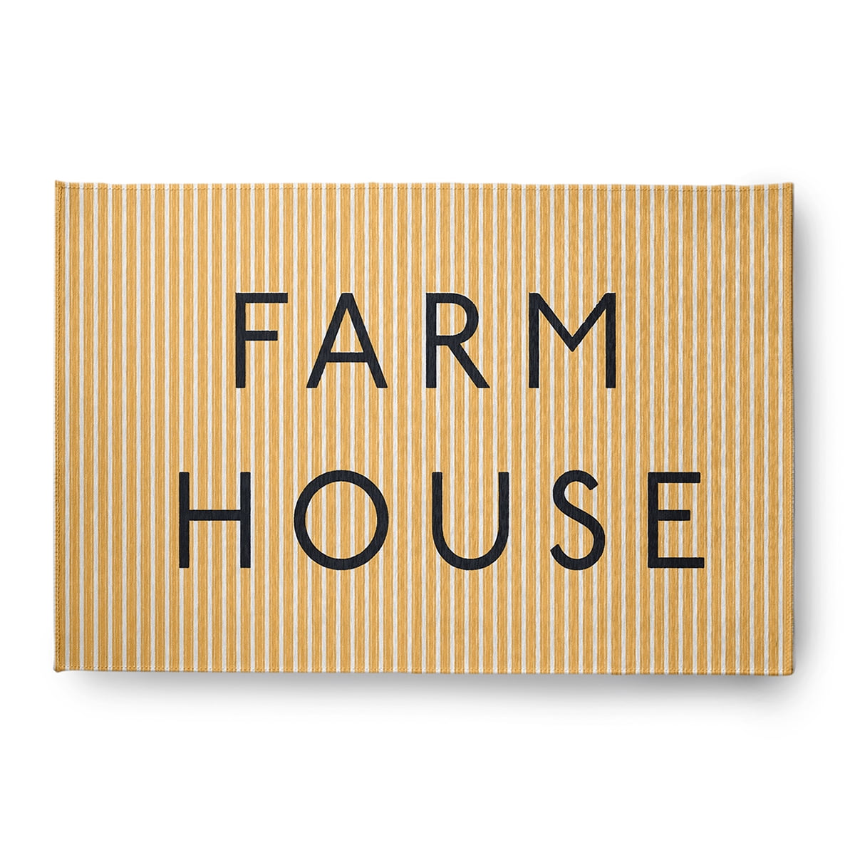 4' x 6' Simply Daisy Farmhouse Ticking Farmhouse Chenille Area Rug, Egg Yolk Yellow