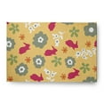 thumbnail image 1 of 4' x 6' Simply Daisy Flowery Love with Bunnies Traditional Chenille Area Rug, Daffodil Yellow-Pink, 1 of 5