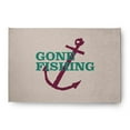 thumbnail image 1 of 4' x 6' Simply Daisy Gone Fishing Beach Style Chenille Area Rug, Kelly Green, 1 of 4