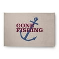 thumbnail image 1 of 4' x 6' Simply Daisy Gone Fishing Beach Style Chenille Area Rug, Maroon Red, 1 of 5